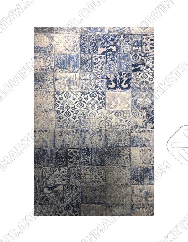 فرش نقش کهن کلکسیون کالرفول آبی کد 1316