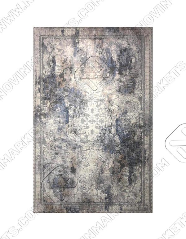 فرش نقش کهن کلکسیون کالرفول آبی کد 1328