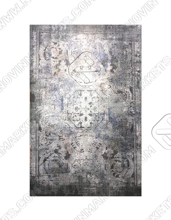 فرش نقش کهن کلکسیون کالرفول آبی کد 1334