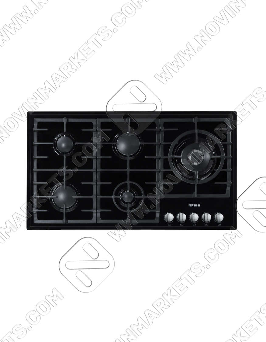 اجاق گاز شیشه ای ۵ شعله نیک کالا مدل GGH-303