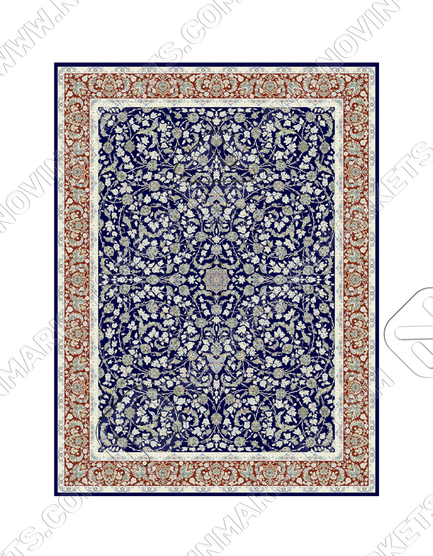 قالی سلیمان کلکسیون تندیس کد T005 آبی دریایی کد 3955