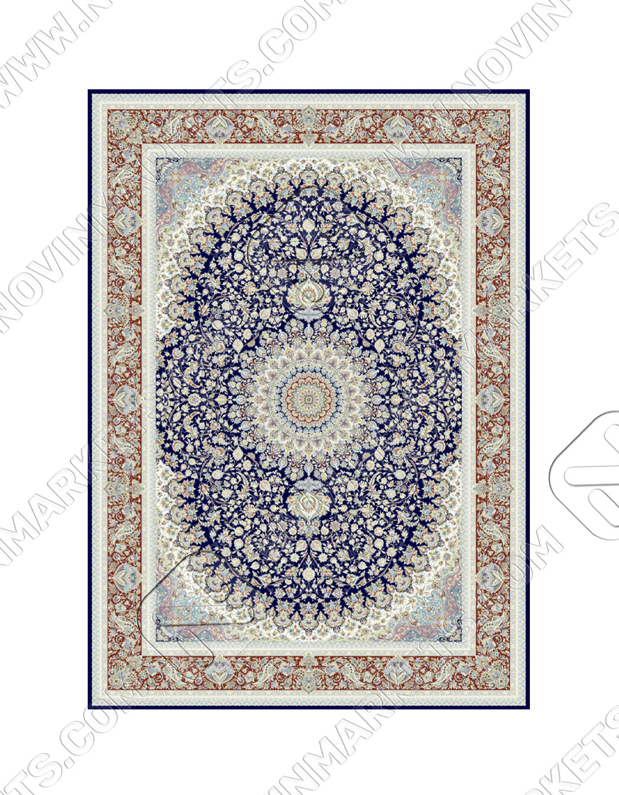 قالی سلیمان کلکسیون تندیس کد T002 آبی دریایی