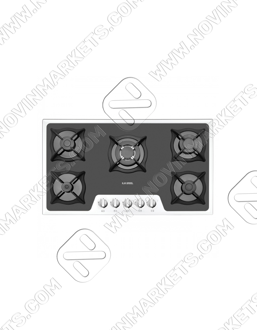اجاق گاز شیشه ای ۵ شعله ایلیا استیل مدل G503M