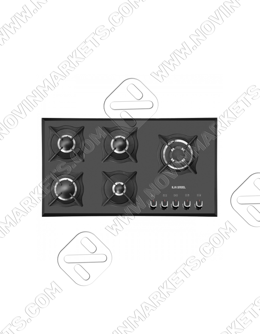 G-522 اجاق گاز شیشه ای ۵ شعله ایلیا استیل مدل G522
