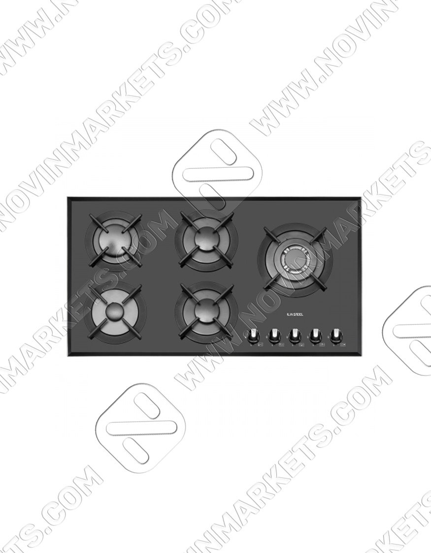 G526 اجاق گاز شیشه ای ۵ شعله ایلیا استیل مدل G526