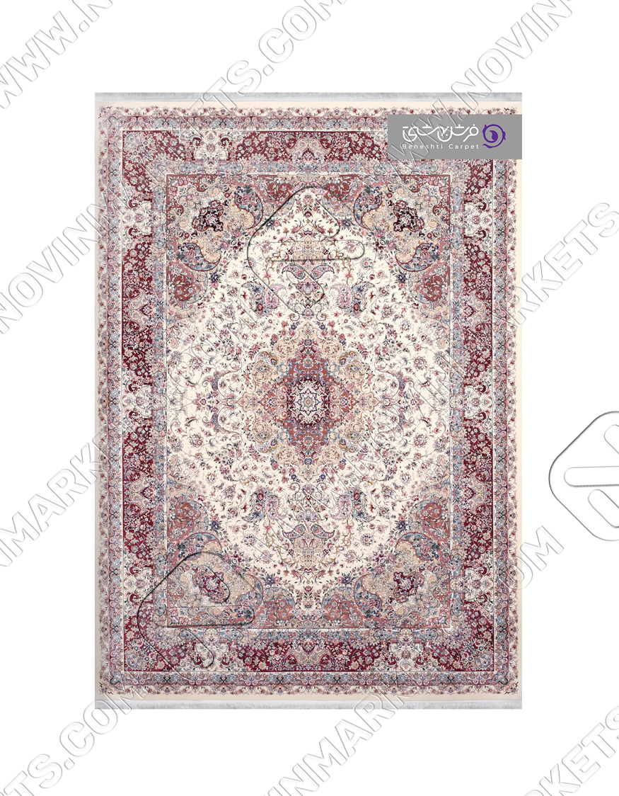 فرش بهشتی کلکسیون آیتان کد T30 موزی ارغوانی