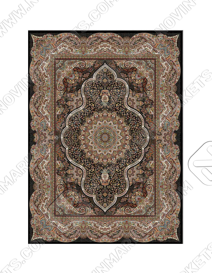 golshan black قالی سلیمان کلکسیون ساینا طرح گلشن مشکی
