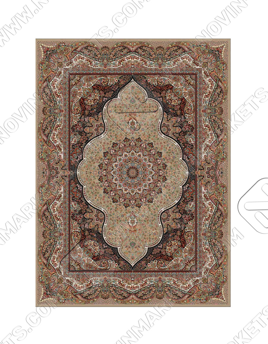 golshan dark beige قالی سلیمان کلکسیون ساینا طرح گلشن بژ تیره