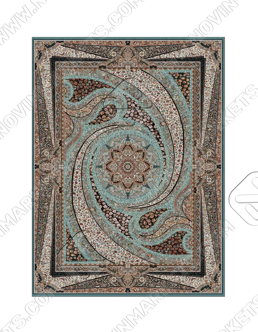 kahkeshan blue قالی سلیمان کلکسیون ساینا طرح کهکشان آبی