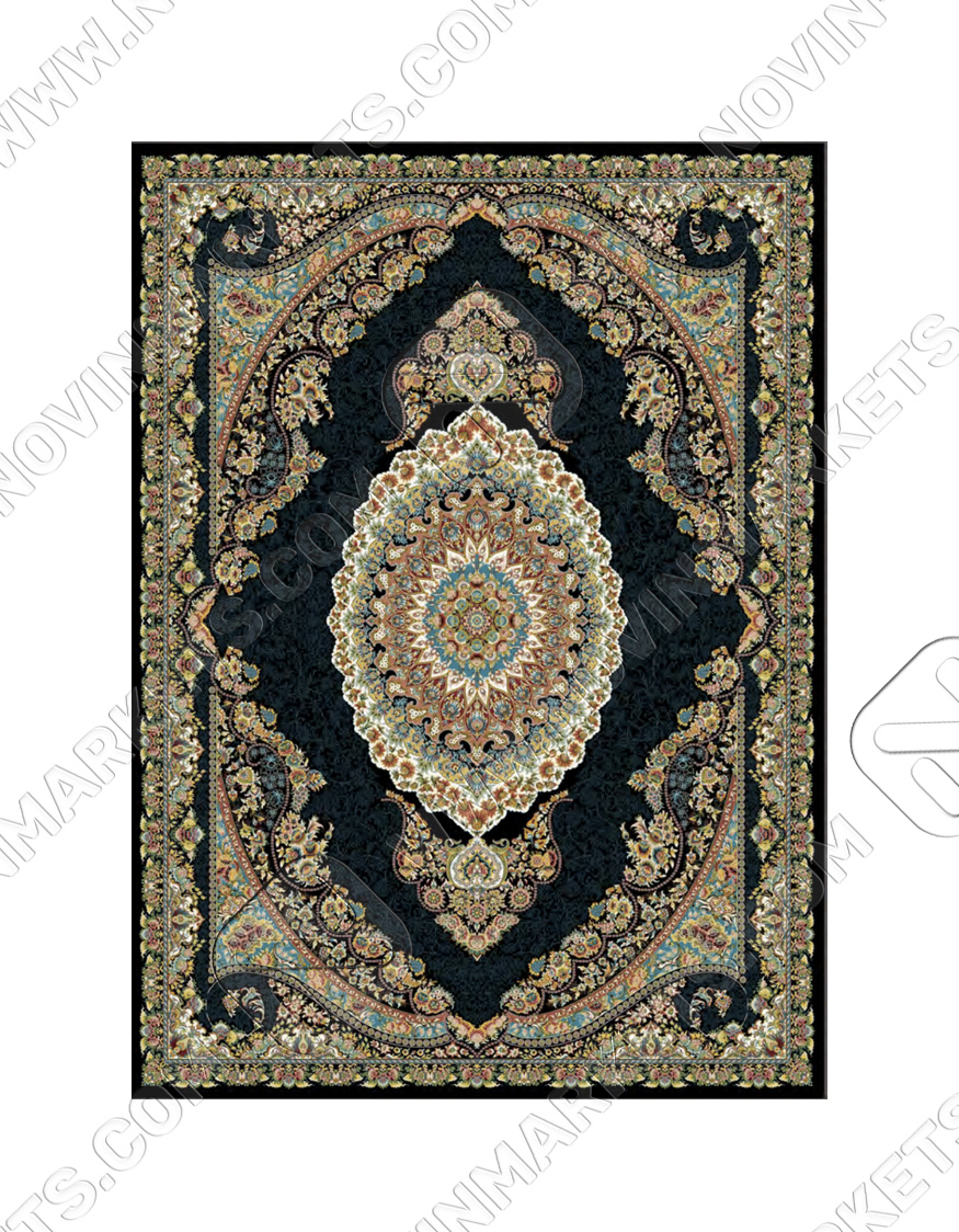 morvarid black قالی سلیمان کلکسیون ساینا طرح مروارید مشکی