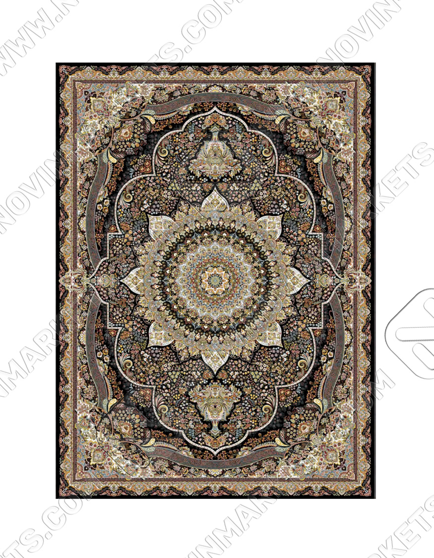 parham black قالی سلیمان کلکسیون ساینا طرح پرهام مشکی