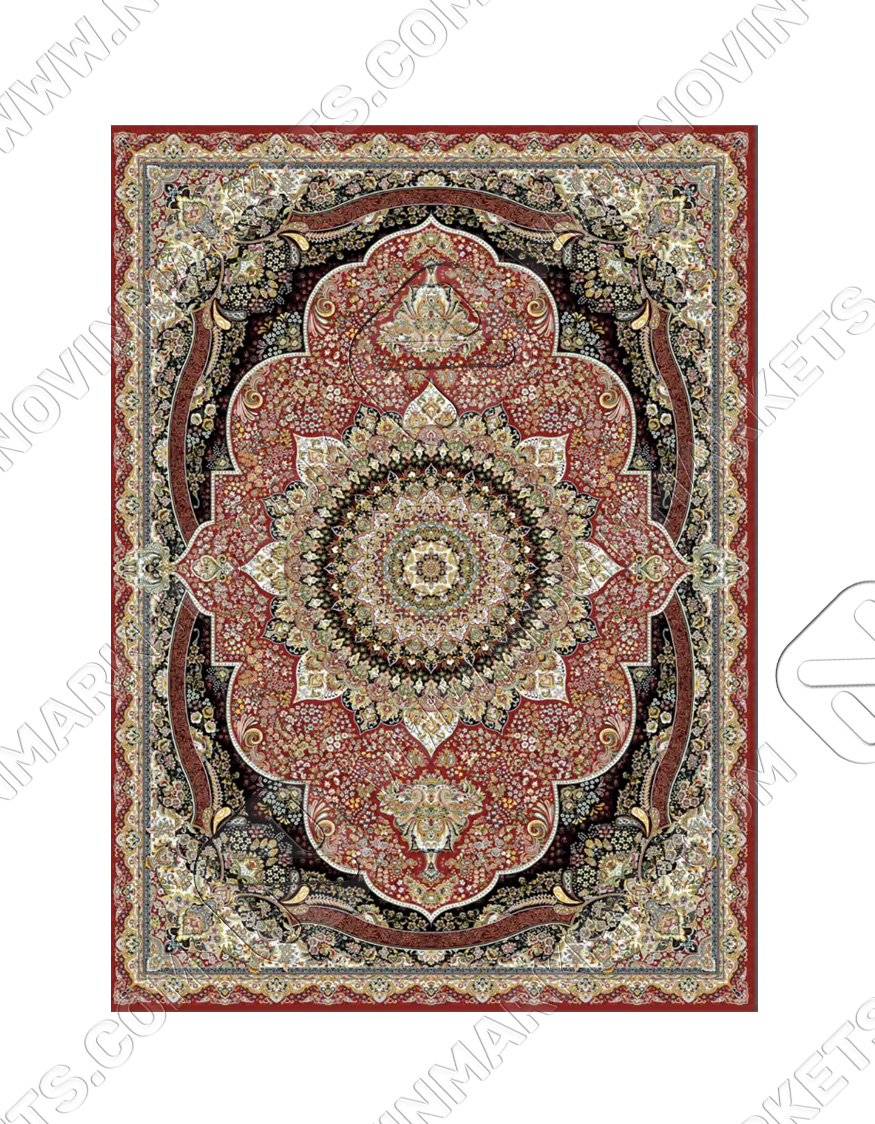 parham dark red قالی سلیمان کلکسیون ساینا طرح پرهام قرمز تیره