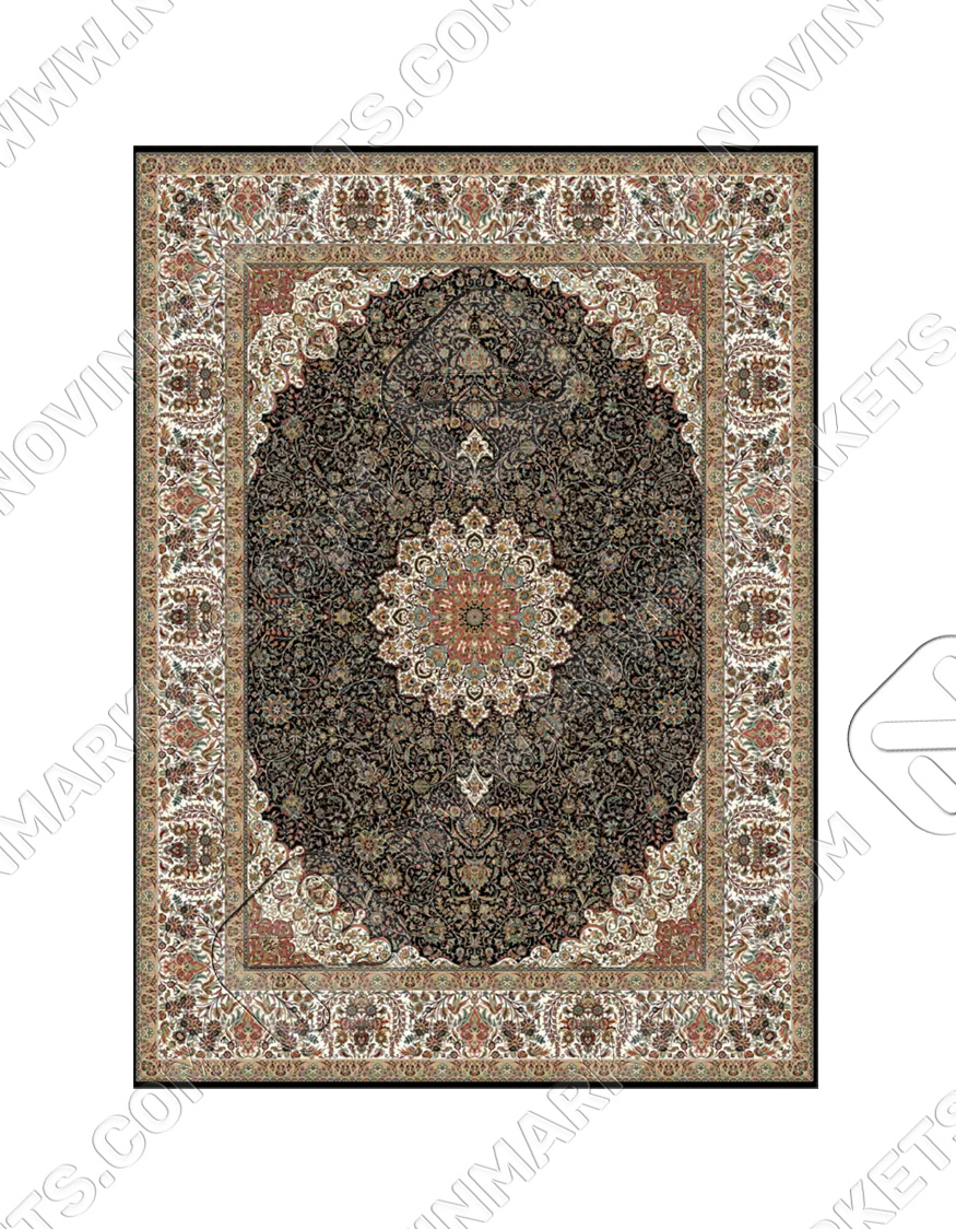 samarghand black قالی سلیمان کلکسیون ساینا طرح سمرقند مشکی