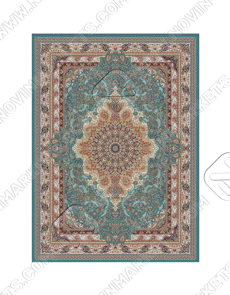 taban blue قالی سلیمان کلکسیون ساینا طرح تابان آبی