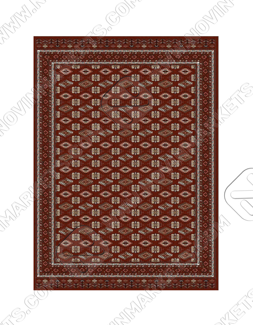 torkamane hesar gol dark red قالی سلیمان کلکسیون ساینا طرح ترکمن حصار گل قرمز تیره