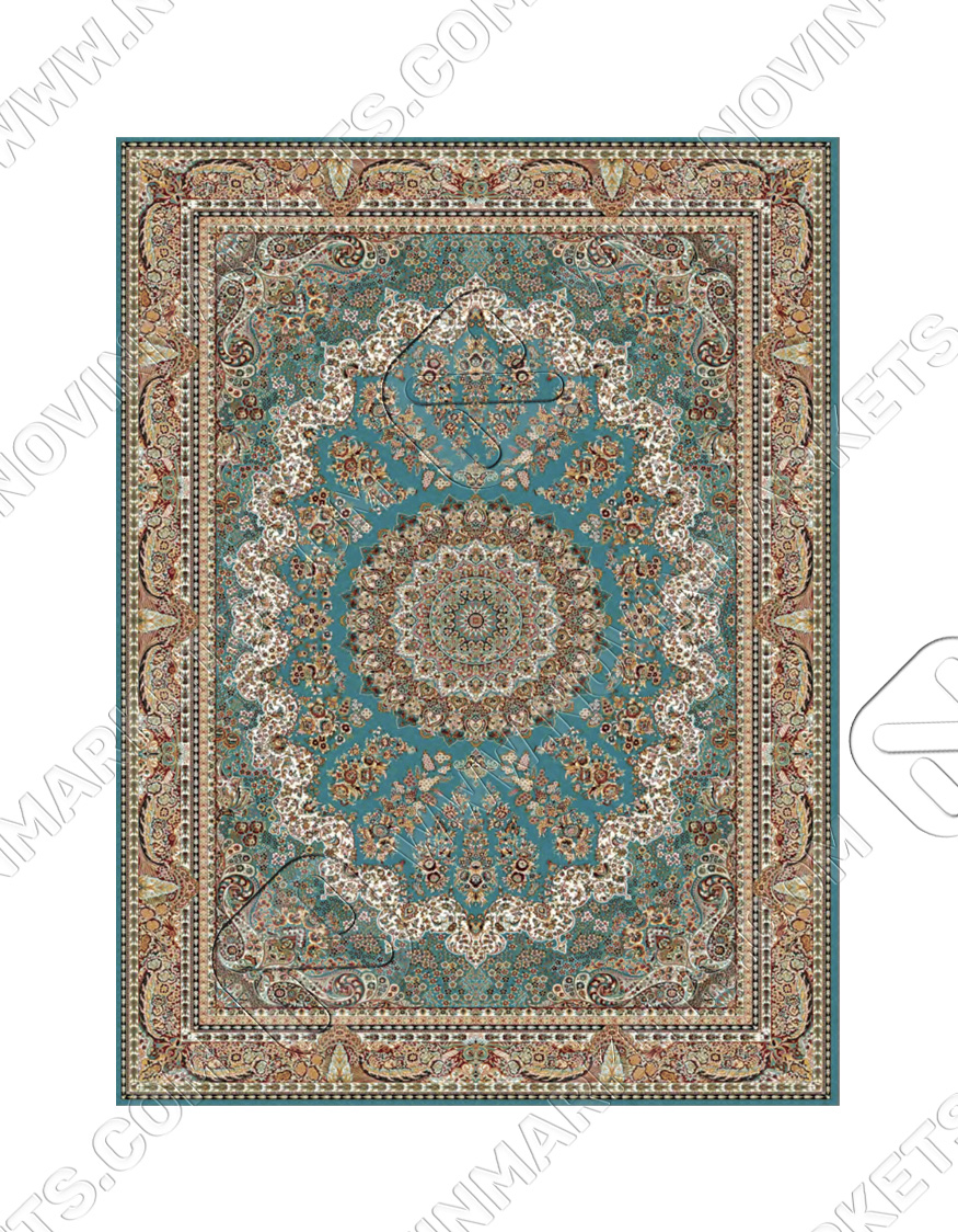 zanbagh blue قالی سلیمان کلکسیون ساینا طرح زنبق آبی