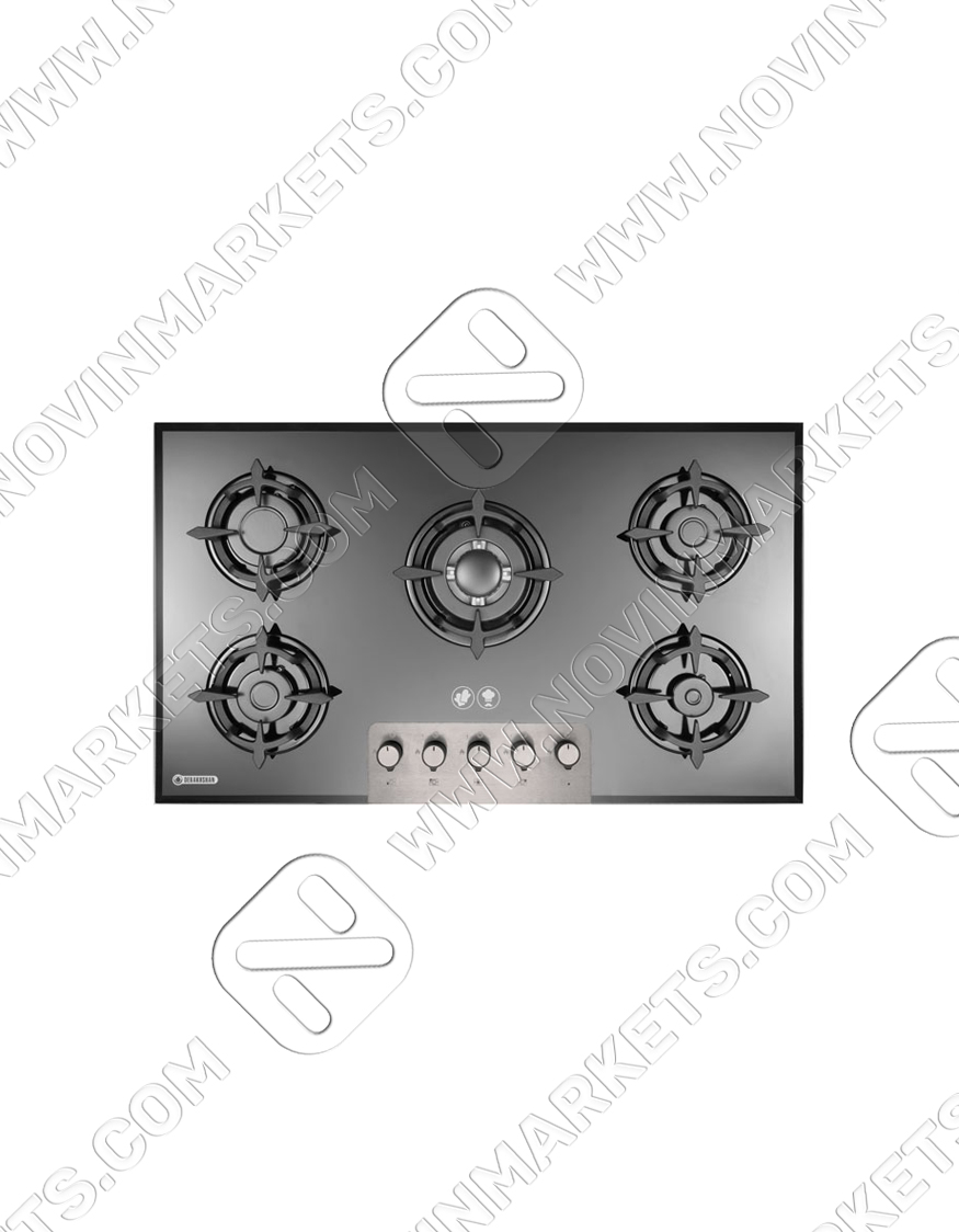 اجاق گاز شیشه ای ۵ شعله درخشان مدل G 640