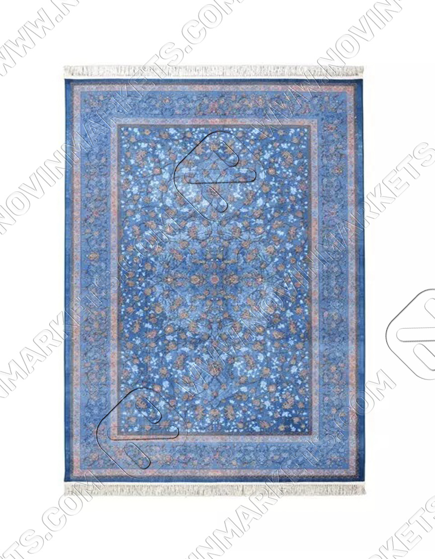فرش محتشم طرح ساتین کد ۲۵۵۵۰۳۲۰۴۰ آبی فرش محتشم طرح ساتین کد 2555032040 آبی