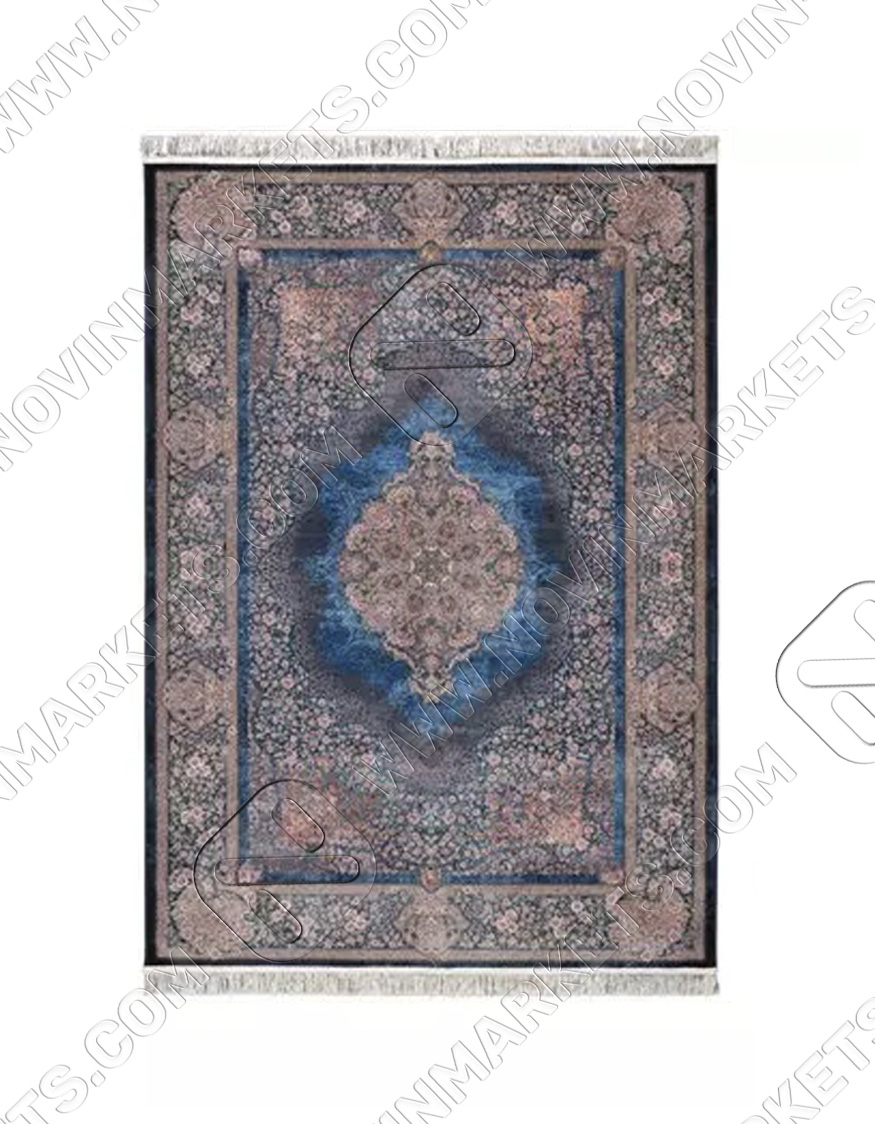 فرش محتشم طرح ساتین کد ۲۵۵۵۰۳۷۰۴۰ آبی فرش محتشم طرح ساتین کد 2555037040 آبی