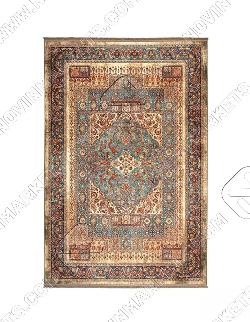فرش محتشم طرح هلنا کد 25NH0010 خاکی