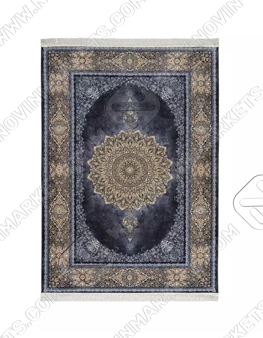 فرش محتشم طرح تیدا کد 2555005064 خاکستری