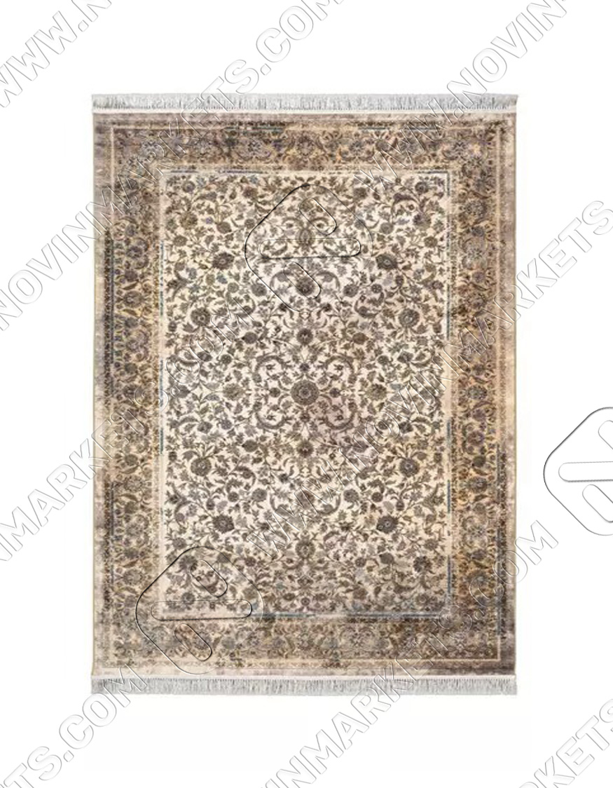 فرش محتشم طرح ژینا کد ۲۵۵۵۰۱۲۰۰۴ کرم فرش محتشم طرح ژینا کد 2555012004 کرم