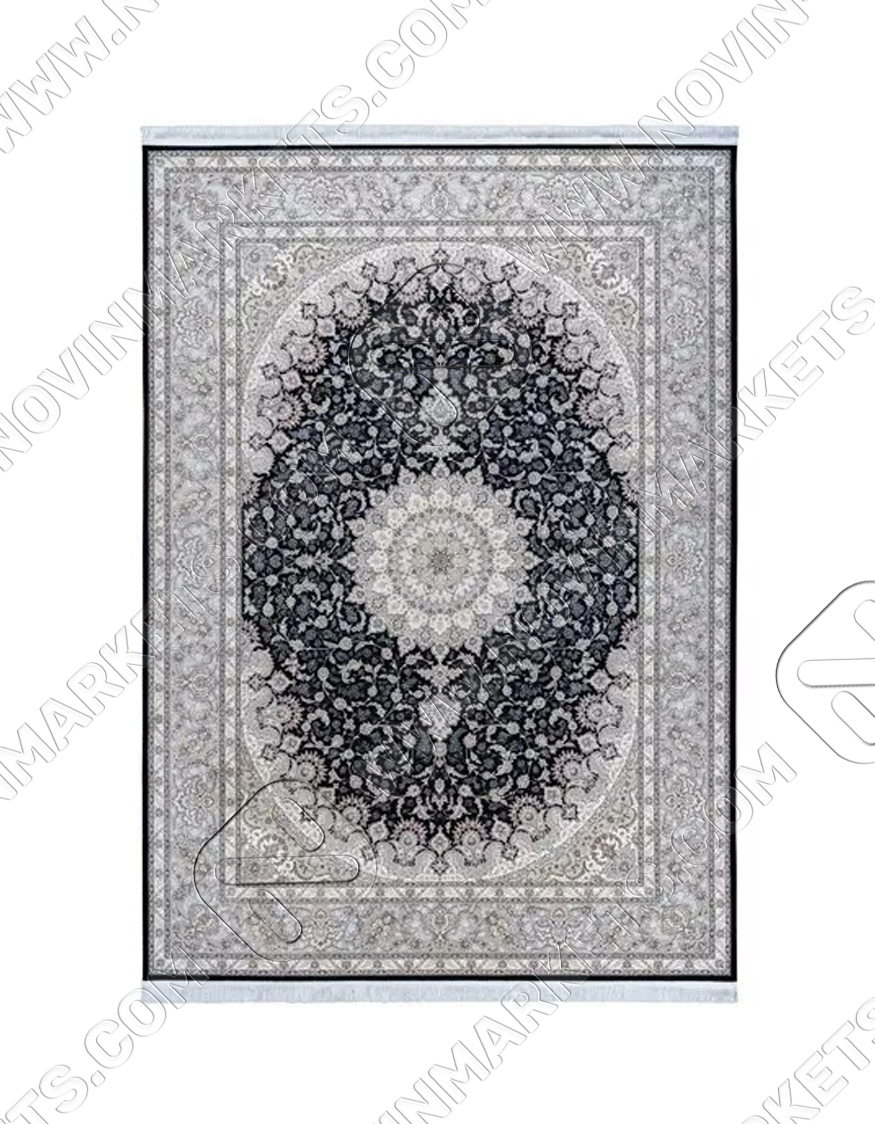 فرش محتشم کلاسیک طرح 10ES0130 سرمه ای