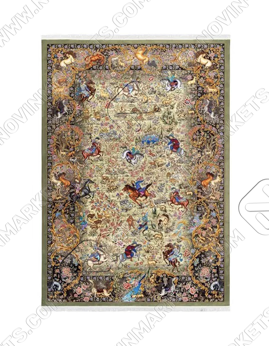 فرش محتشم تندیس کد20CT0000 سبز 1500 شانه